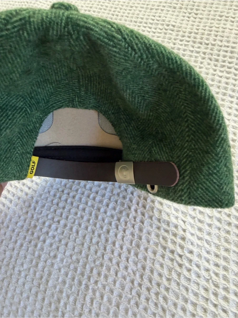 NWT Green 'G' GOLF WANG Wool Herringbone Cap